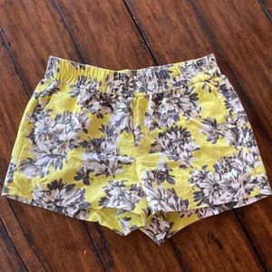 EUC J. Crew floral linen shorts with pockets